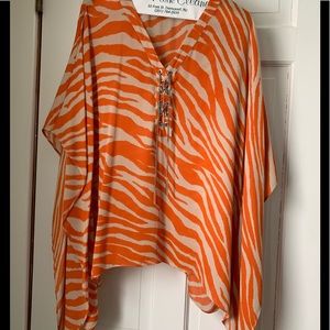 Michael Kors orange zebra shirt